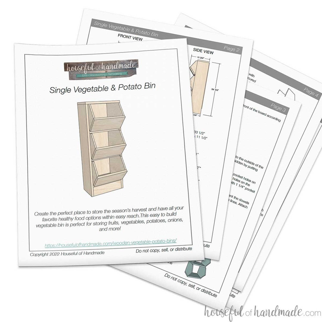 Vegetable Bin Woodworking Plans DIY Potato Bin Printable Etsy