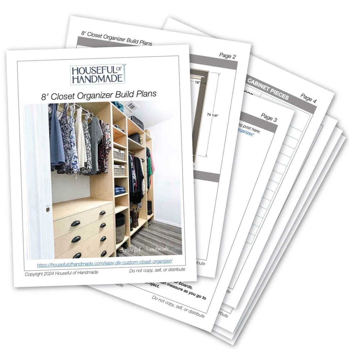 Closet Organizer Woodworking Plans - 8' DIY Closet Shelves PDF Build ...
