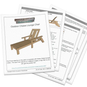 Outdoor Chaise Lounge Chair Woodworking Plans | Etsy