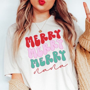 Nana Christmas Shirt Nana Gift for Her | Personalized Christmas Nana Gift | Merry Nana Sweatshirt Christmas Tshirt