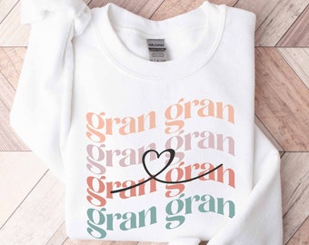 Gran Gran Sweatshirt | Gran Gran Gift | Gran Gran Pregnancy Announcement Shirts | Gran Gran Shirt | Grandma Gifts