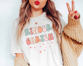 Kindergarten Teacher Tshirt Kindergarten Team T-shirt Groovy Teacher Tshirt Kinder Crew Tees Kinder Squad Gift for Kindergarten Dream Team