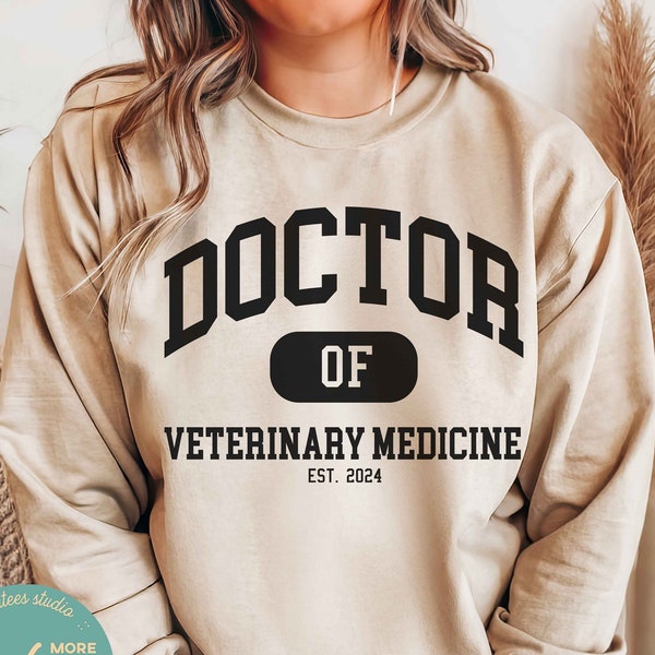 Doctor of Veterinary Medicine Sweatshirt | Crewneck Sweatshirt | DVM Grad Gift for Her | Vet Graduation Gifts | Veterinarian Grad Gift