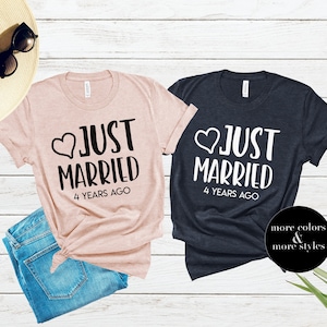 4th Wedding Anniversary 4 Year Anniversary Shirt 4th Anniversary Gift Married Parents Anniversary Tshirt for Parents 4th Wedding for Him