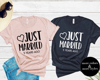 5th Wedding Anniversary Shirts | 5th Wedding Sweatshirt | 5th Anniversary Hoodie | Tank-Top | Married 5 Years Mom Dad Mother Father Gift