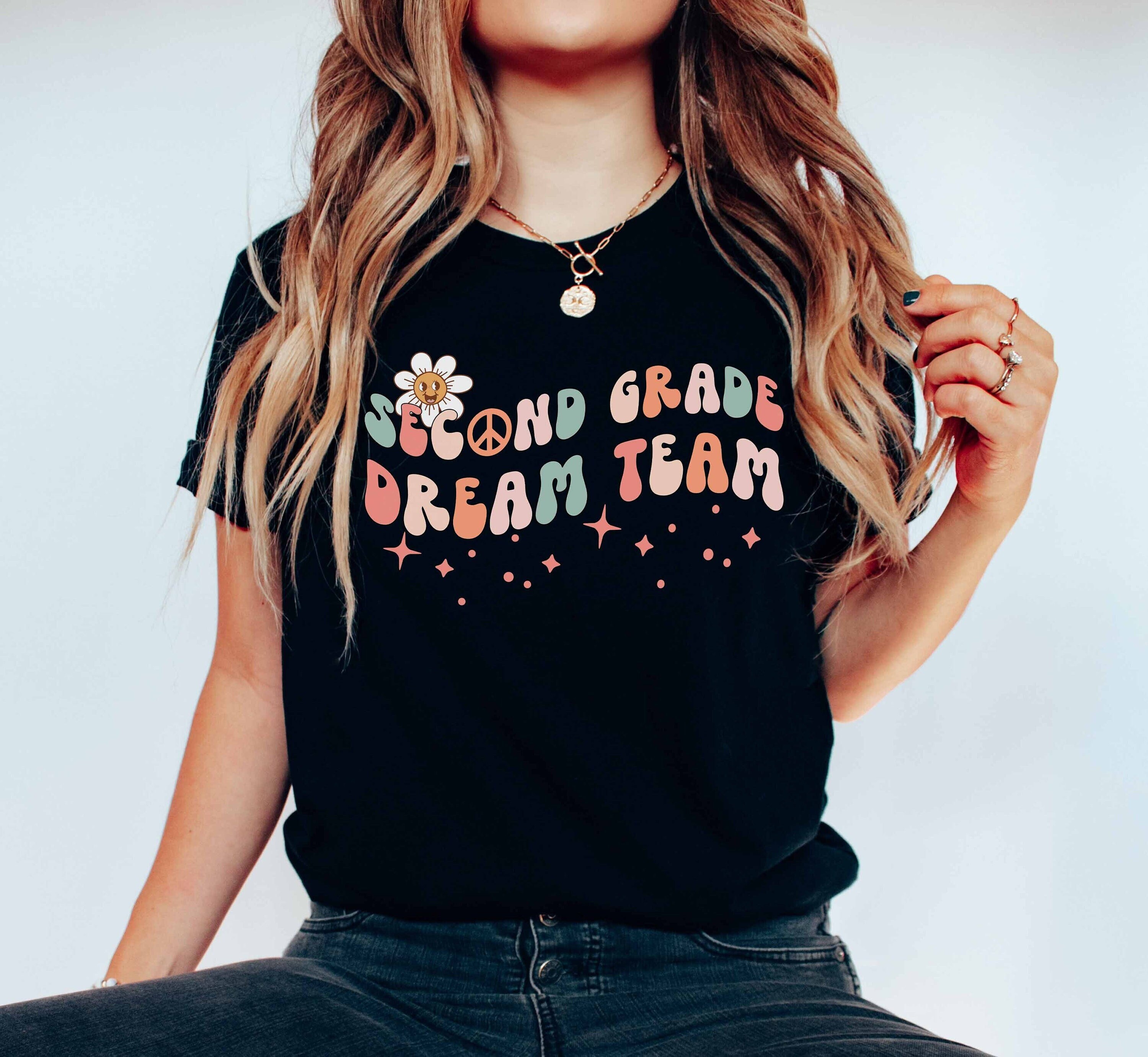 2nd Grade Dream Team Teacher Second Grade Teacher Squad Tshirt picture image