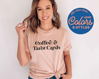 Coffee and Tarot Cards Shirt | Tarot Card Shirt | Tarot Cards Lover Hoodie | Tarot Reading | Psychic Shirt | Tarot Sweatshirt | Tarot Card