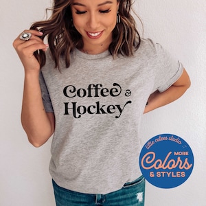 Coffee and Hockey Shirt | Hockey Mom Sweatshirt | Hockey Lover Gift | Hockey Player Hoodie | Gift for Hockey Mom | Graphic Tee Gift for Her