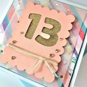 Wird 13! Geburtstagsfeier Upcycling Recycling Grußkarte Gold Glitzer