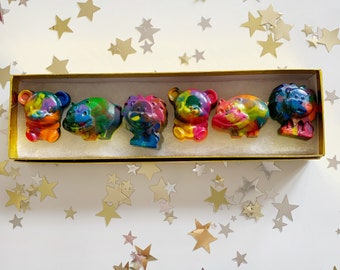 Party Favor Leaf Crayons Tie Dye Recycled Easter Basket Kids Gift Upcycled Non Toxic Set of 8 eco friendly