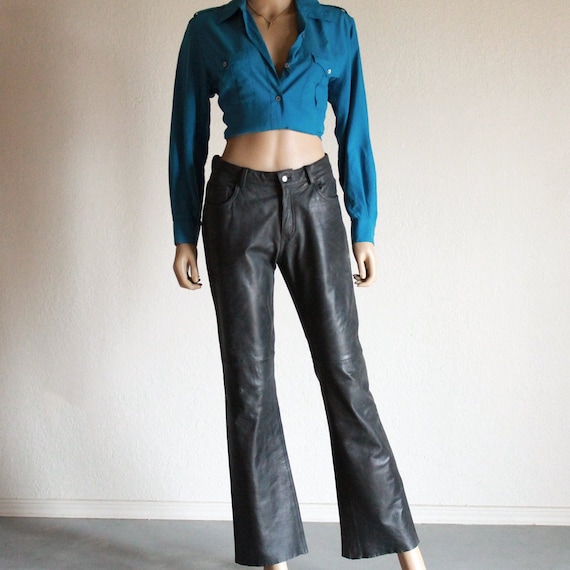 Vintage 90s express leather jeans