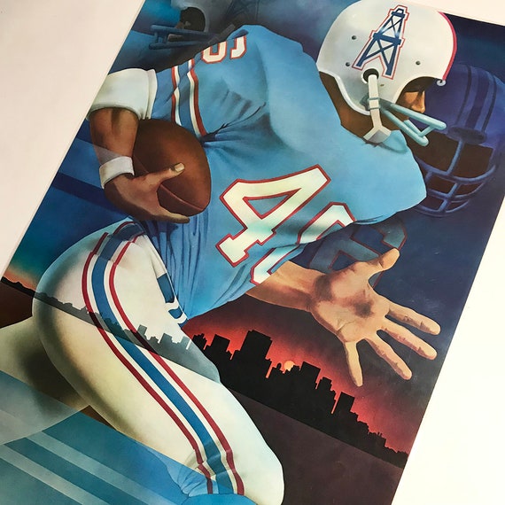 1975 Houston Oilers football 24x36 RARE Regan Wil… - image 6