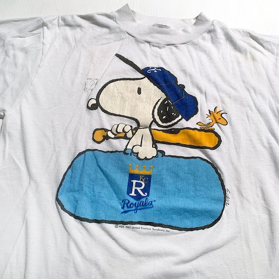 Vintage Snoopy Kansas City Royals white MED t shir