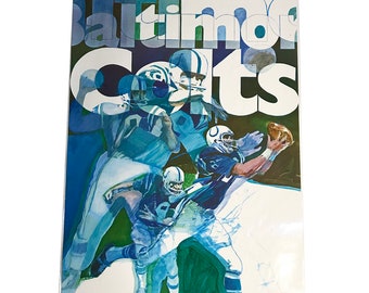 1970 Baltimore COLTS Laminierter Fußball 24x36 RARE Kunst Poster Fußball-Liga NFL Superbowl Sport