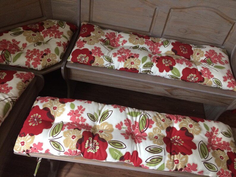 Four Piece Nook Dining Set/with Ties on Single Bench Cushion Etsy