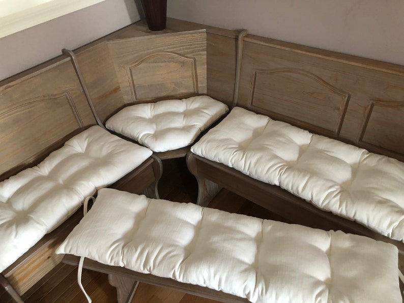 Four Piece Nook Dining Set/with Ties on Single Bench Cushion Etsy