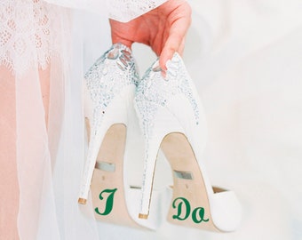 Wedding shoes I do shoe decals I do shoe stickers Wedding day decals Bridal decal Shoe wedding decor Wedding i do decal Wedding shoe decor