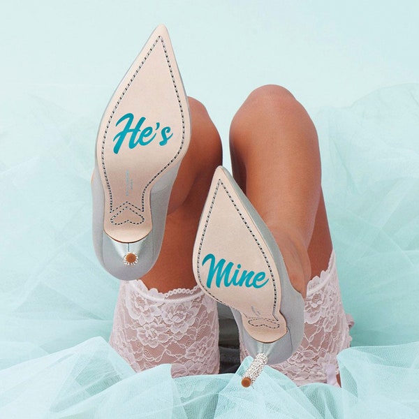 She's mine decal Shoe decals Wedding shoe decal Wedding sticker Hes mine sticker Bride decal Bride shoe sticker Bride shoe sticker Hes mine