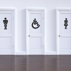 Restroom Symbol Decal: Bathroom Sign Stickers