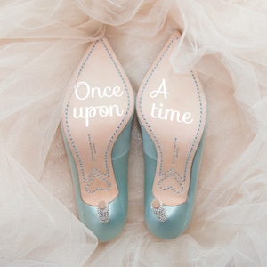 Vinyl shoe decals Shoe sticker High heel decals Disney wedding Once upon a time Wedding Personalized decal Custom vinyl sticker Funny brides image 6