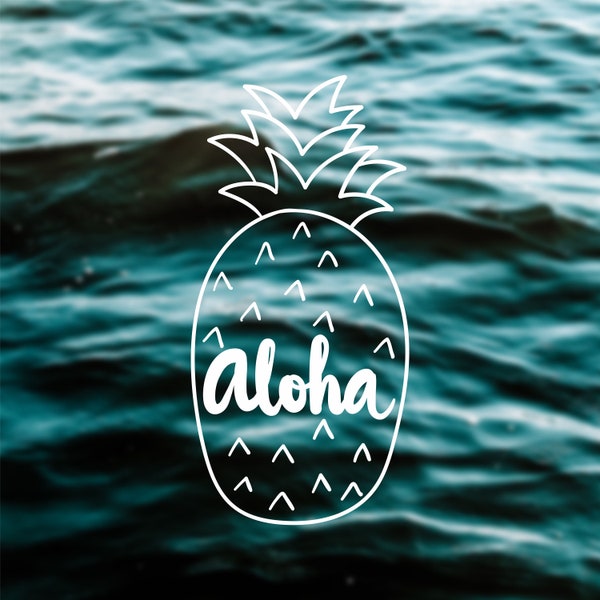 Aloha decal Pineapple decal Hawaii decal Aloha sticker Car decal Laptop decal Macbook decal Tablet decal Tumbler decal Aloha pineapple decal