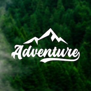Adventure Decal Sticker: Mountain Car, Laptop, Tablet Vinyl Decal