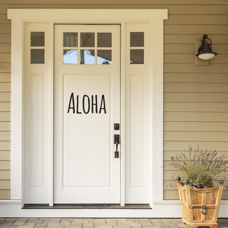 Aloha Door Decal Vinyl Front Custom Image 0