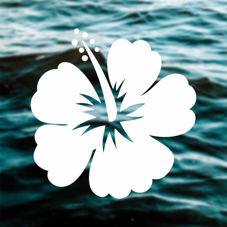 Hibiscus decal Hawaii decal Flower decal Hibiscus sticker Etsy