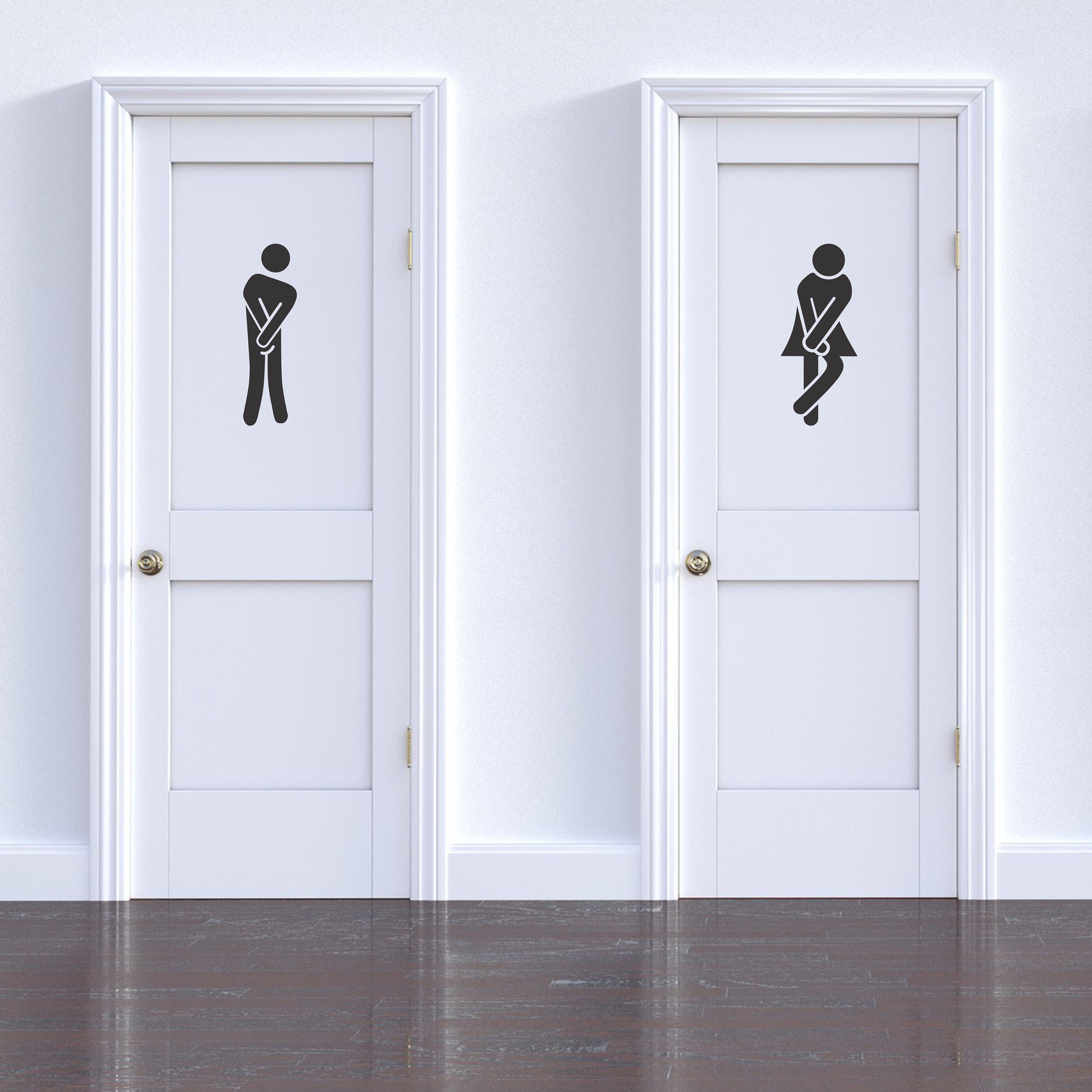 Restroom Door Decal WC Sticker WC Sign Bathroom Decal Restroom - Etsy