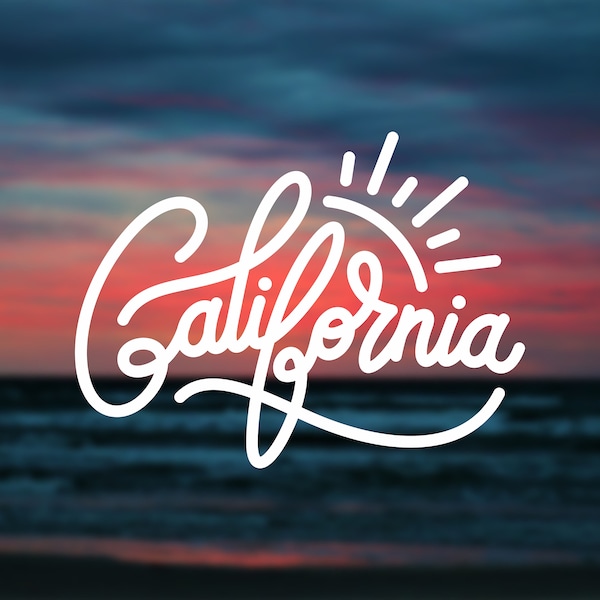 California Vinyl Decal: Cali State Sticker for Laptop, Car, and More