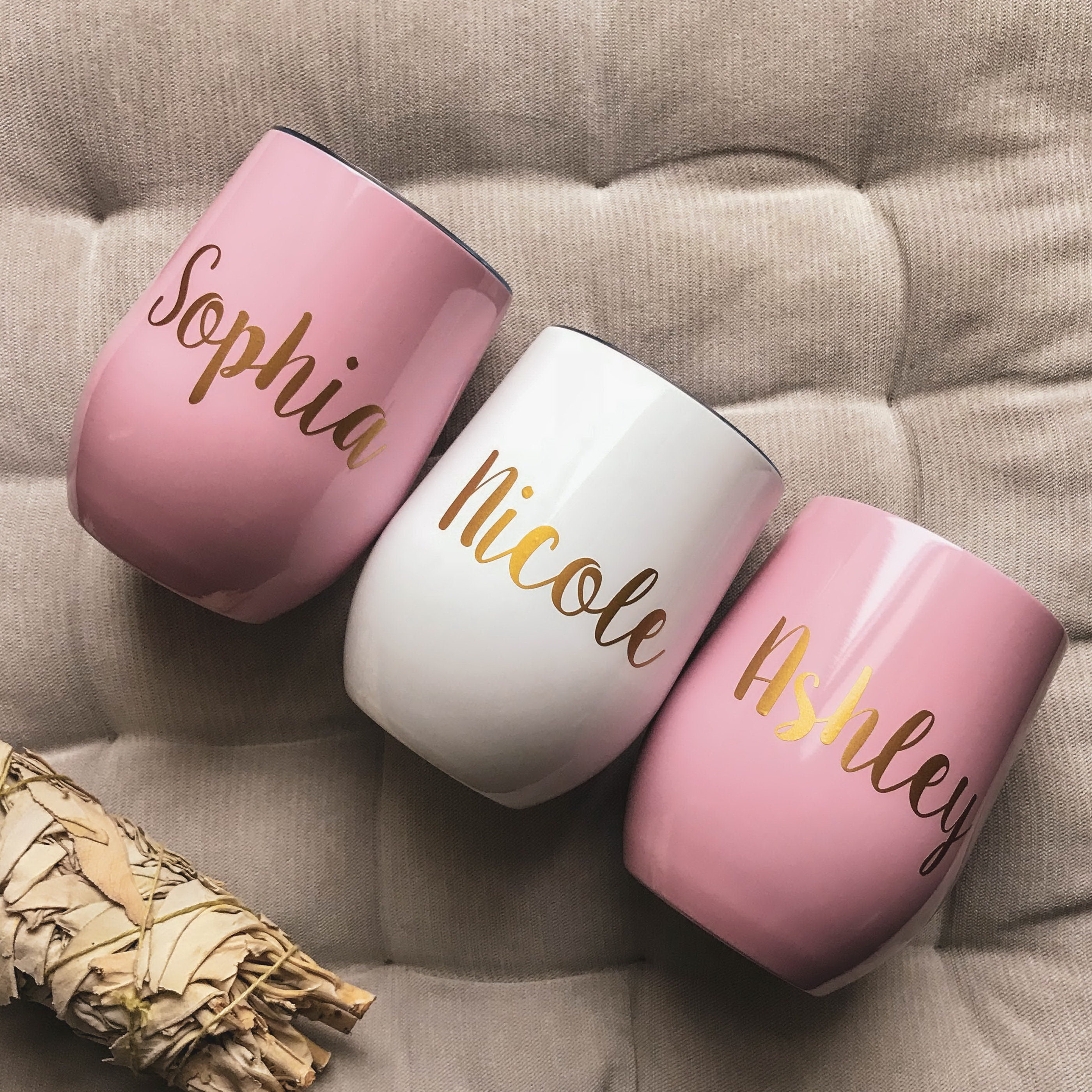 personalized gift Swig Cup Wedding Bridesmaid gift floral White Wine Tumbler Bridesmaid Gift CUSTOM NAME Tumbler wedding party gift