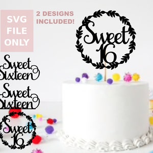 Sweet Sixteen France Fichier Svg Seulement Dessus De Gateau Etsy