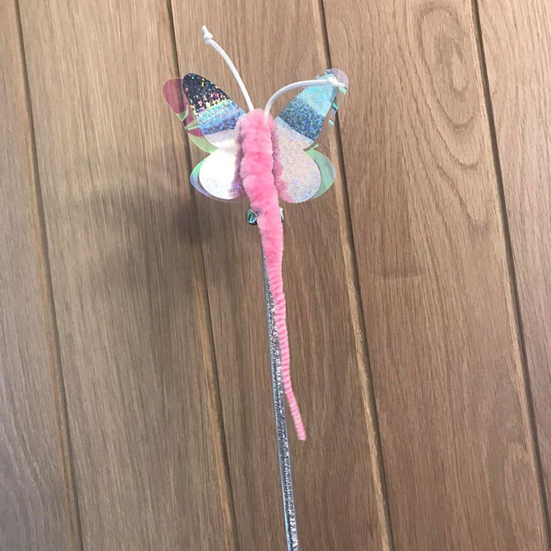 Magic Cellophane Butterfly Wings Cat Teaser Wand Cat Toy Etsy