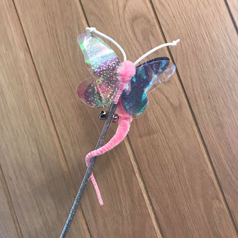 Magic Cellophane Butterfly Wings Cat Teaser Wand Cat Toy Etsy