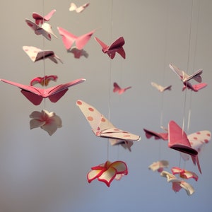NEW!!! 016 - Baby Mobile / Hanging &quot;Butterfly Spiral in Flower / Pink Version&quot;