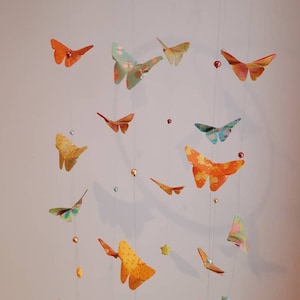 009-Origami baby mobile "Cloud of butterflies and stars"