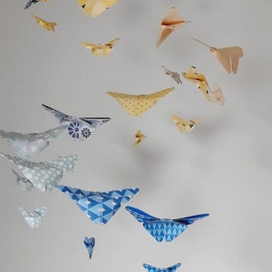 015-Móvil bebé origami doble hélice de mariposas pequeñas y grandes imagen 8