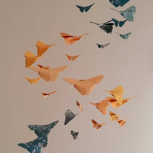 015-Móvil bebé origami doble hélice de mariposas pequeñas y grandes imagen 2