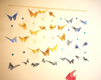 072 - Móvil para bebé / Colgante "Mariposa Sol"