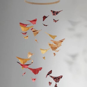015-Móvil bebé origami doble hélice de mariposas pequeñas y grandes imagen 6