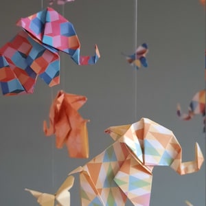 053-Origami baby mobile Elephants, butterflies and stars of Happiness image 10