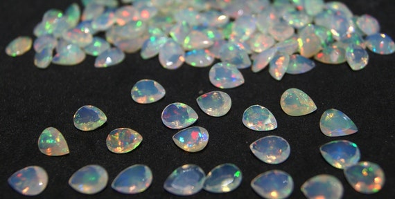 Welo Opal Faceted Opal Pear Opal Opal stone Fire Opal 5x7 MM 5 Pieces Lot Top quality Natural Welo Fire Faceted Ethiopian Opal Gemstone