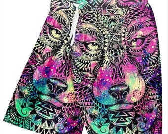 Womens Magical Psychedelic Trippy Art Athletic Beach Shorts Swim Trunks Pants