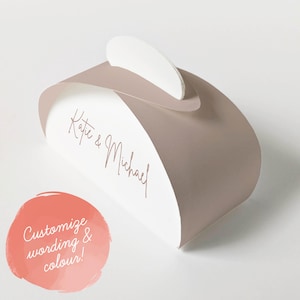 Custom Mini Favor Boxes - Mocha Paper Gift Boxes for Weddings, Baby Showers, & Parties - Personalized Small Gift Boxes - 3&quot; x 1.5&quot; x 1.5&quot;