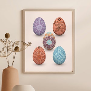 Ukrainian Easter Eggs, Painted  Pysanka art Gift for Ukrainian artist Gift for art lover - Easter postcard, Easter card