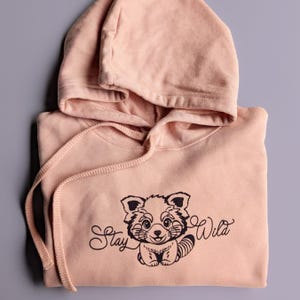 Sudadera corta con capucha de panda rojo melocotón adorable extremadamente suave, Bella + Canvas, cómoda, regalo para adolescentes para ella