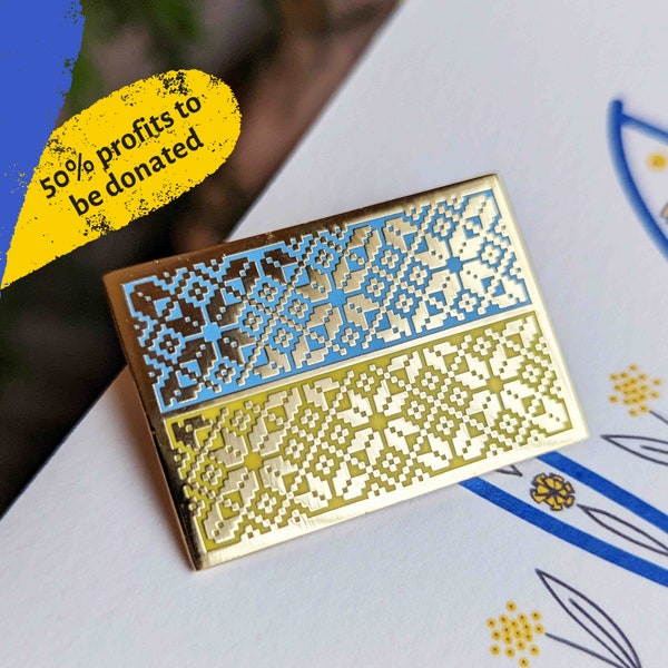 Stand With Ukraine Pin Support Ukraine Hard Enamel Pin Ukrainian Flag Polished Gold Pin Decorative Pin Gift for Ukrainian Ukrainian brooch