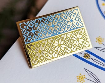 Stand With Ukraine Pin Support Ukraine Hard Enamel Pin Ukrainian Flag Polished Gold Pin Decorative Pin Gift for Ukrainian Ukrainian brooch