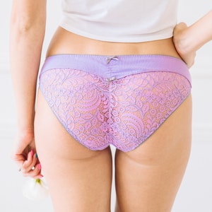 Bikinislipje van biologisch katoen, kanten achterkant, sexy ondergoed, damesslips, natuurlijke lingerie, onderbroeken, katoenen slips, geschenkdoos dames, onderbroeken