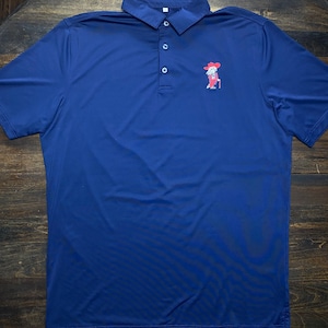 Embroidered Navy Colonel Reb Ole Miss Gameday Polo